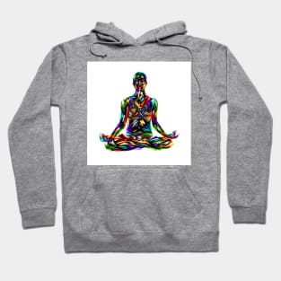 Yoga lotus position man digital illustration Hoodie